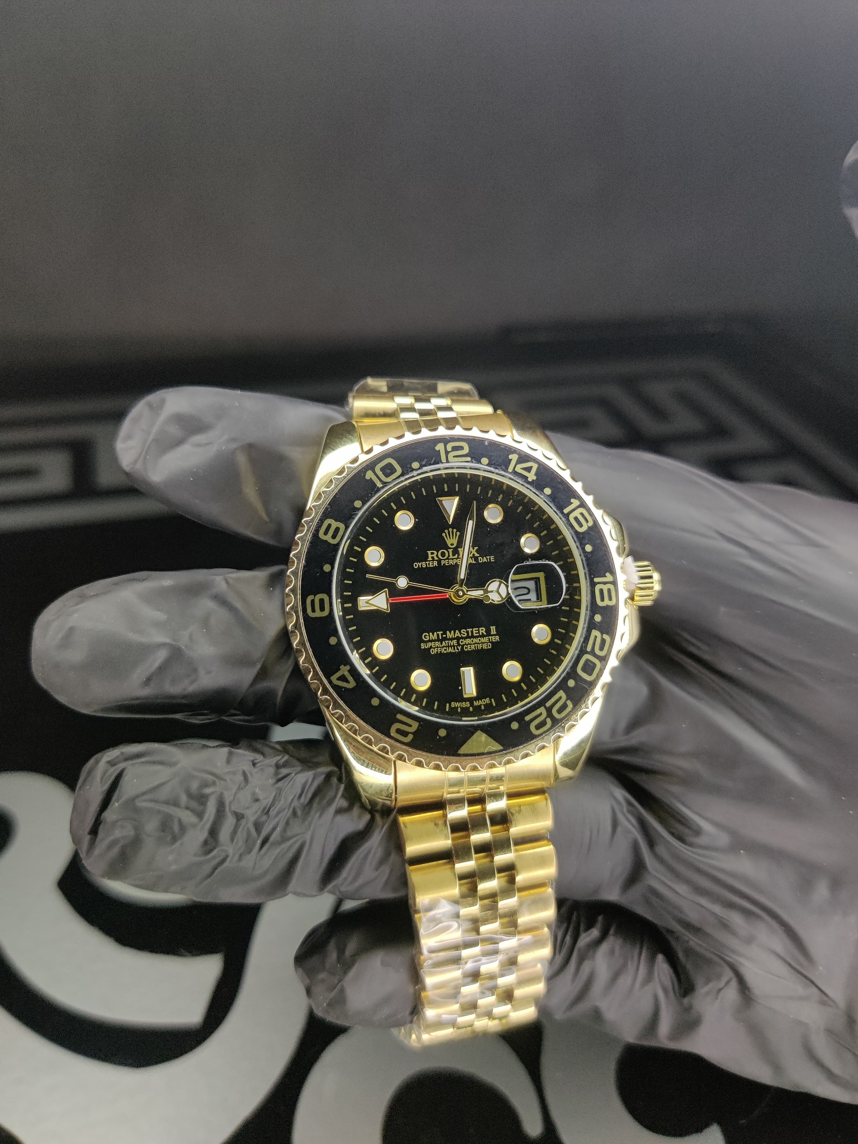 RLX GMT master premium edition black dial Golden body